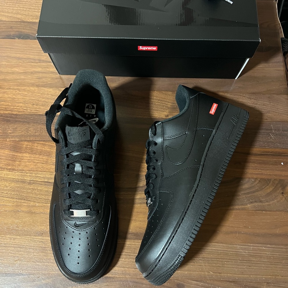 Nike Air Force 1 Low x Supreme All Black Forces Men's Sz 11 (CU9225-001) Uptowns